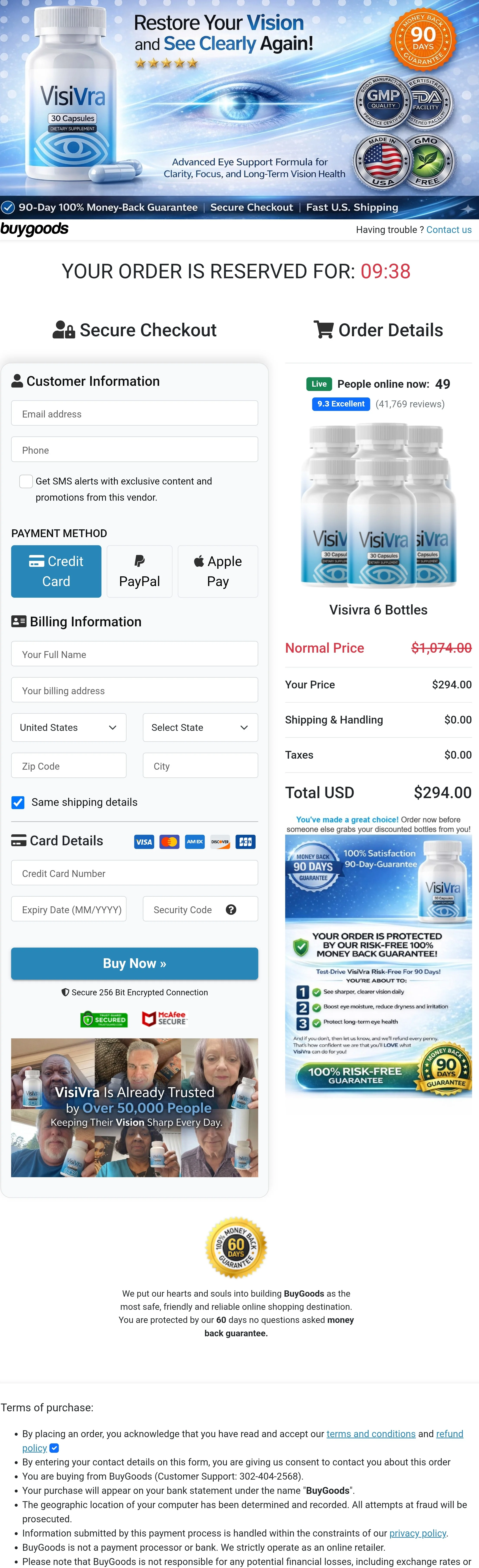 VisiVra order form